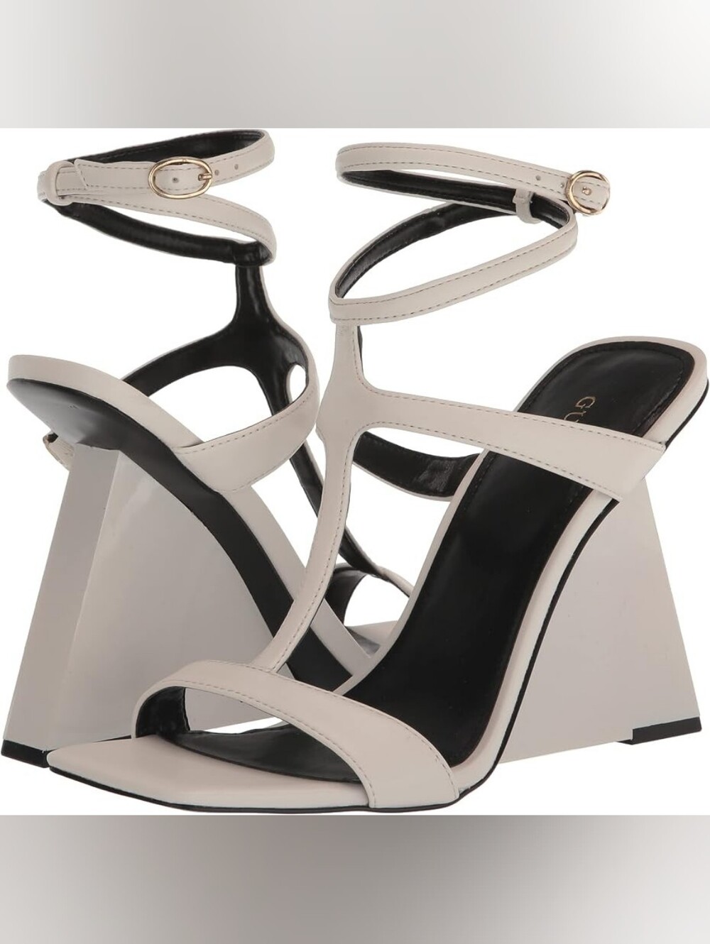 Guess Women's White Bacio3 Heeled Wedge Sandal, 9M